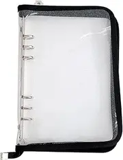 Sticker Storage Organizer Zipper Binder Album, Reusable Collecting Book for Adults With Blank Release Paper and Pocket, A5 Album (Black)