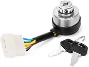 Ruimou Ignition Start Key Switch, for 5-7KW GX390 Gas Generator 188/190F Starter,6 Wire Start The Key Switch