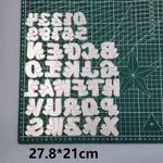 大 2 件/套心形字母和數字金屬模切剪貼簿,DIY 手工工藝品壓花沖孔模具