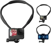 TELESIN SE Neck Mount Phone Clip Kit for Go Pro Insta360 DJI Action Phones, POV Selfie Holder Hand Free Video Vlog Necklace Lanyard Strap Attach Attachment for Action Camera iPhone Android