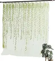 Kbnuetyg Willow Voile Curtains,Green Weeping Willow Curtains - Cute And Beautiful Tulle Curtains,Tulle Design Curtains And Curtains For Living Room And Bedroom For Kids