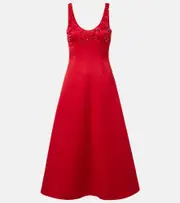 [Emilia Wickstead] Emilia Wickstead Abella embellished satin midi dress AU 14 red