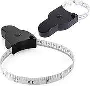 Body MeasuringTape 150 cm, Granmagazz 2 Pcs Automatic Telescopic Tape Measure, Body Sewing Fabric Tailoring Cloth Craftsmanship for Personal Trainers or Home Fitness MeasuringTape, Black