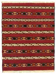 Vintage Hand-Knotted Area Rug 3'8" x 4'11" Traditional Wool Carpet