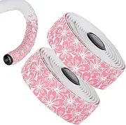 Bike Bar Tape,Road Bike Bar Tape - Padded Anti-Slip Cherry Pattern 2 Rolls Accessories for Steering Gravel Hockey Rowing Pole