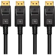 2x Cruxtec 1m DP 1.4 8K Displayport Male to Male Cable Display Port Connector BK