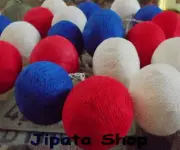 White-Blue-Red Yarn Ball Party-Wedding-Decoration X-mas 110V Light String