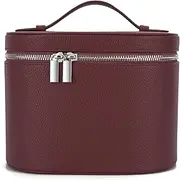 [YFGBCX] Makeup Bag Vanity Case with Removable Divider Travel Toiletry Bag Portable Cosmetic Bag Makeup Organizer Case, Burgundy