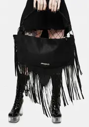 [Kreepsville 666] Bat Wing Fringe Shoulder Bag