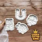 Lucky Charm Cookie Cutter Set with Embosser Stamps - Lucky Cat - 4 Leaf Clover