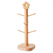 New 1Set Tree Shape Mug Hanging Display Rack With 6 Hooks Wood Coffee Tea Cup Storage Holder Kitchen Mug Hanging Display Rack