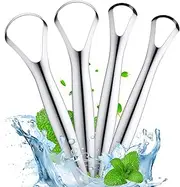 JJUNW 4 Pack Tongue Scraper, Tongue Scraper for Adults and kids, Metal Tongue Scraper, Tongue Cleaner Stainless Steel Tongue Scraper Tongue Cleaner for Adults Tongue Scrubber