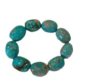 HSN KALIFANO Turquoise Beaded Gemstone Elastic Bracelet New