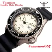 Tandorio Titanium Case Men Watch 20ATM White Dial Auto NH36A Movt Sapphire Glass