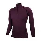 Wilderness Men Long Sleeve Zip Neck Winter Top Size S Base Layer Thermal Merlot