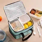 Lunch Box Bag Waterproof Heat Preservation Double Zippers Insulated Lunch Box