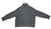 Banana Republic Karo Jacquard Sweater Gray Pullover Wool Mock Neck Womens M