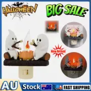 Ghost-Campfire Flickering Nightlight,Fire Marshmallow Night Light Halloween GiAT