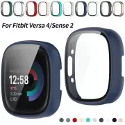 Tempered Glass Case For Fitbit Versa 4 / Sense 2 Screen Protector Watch Cover