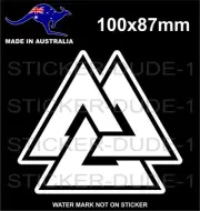 ASATRU VALKNUT STICKER NORSE VIKING PROTECTION RUNES TALISMAN MYTHOLOGY