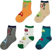 [kilofly] Toddler Boy Soft Cotton Socks Value Pack, 5 pairs, Babies to Toddlers