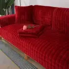 Sectional L Shape Sofa Cover Pure Color Dutch Velvet Couch Cover 3 2 4 1 Seater