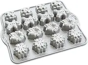 Nordic Ware 93748 Holiday Teacakes Cast Cakelet Pan, 3 Cup Capacity, Silver