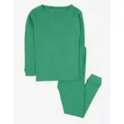 Leveret Solid Green Classic Cotton Pajamas For 6 Year Olds