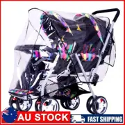 Double Stroller Rain Cover Tandem Stroller Raincoat Baby Shield Universal Use