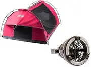 [Adventure Kings] Pink Double Swag Camping Hiking Dome Tent 4x4 + 2in1 Light Fan