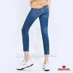BRAPPERS 女款 新美腳ROYAL系列-微彈力褲口不收邊九分褲-深藍