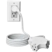 3 Outlet Extension Cord, 6 Feet Flat Plug Extension Cord, 16/3 SJTW 3-Wire Gr...