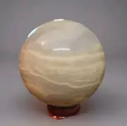 Large Crystal Sky Blue Agate Chalcedony Sphere 3" - USA