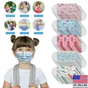 50 Pack Kids Face Mask Disposable Girls boys unisex face Cover 3 Layer Masks