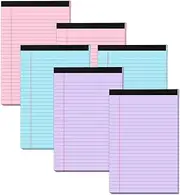 Colored Legal Pads 5x8 Small Note Pads 5x8, 6 Pack Purple 5x8 Notepads, Pink Notepad 5x8 Lined Paper Colored Mini Legal Pads 5x8 for Home Office Supplies, Lined Notebook Paper 5x8 Notes, 30 Sheets/Pad