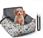 Dog Car Seats for Funny Fuzzy Pet Dogs Booster Car Seat Puppy Under 32 Lbs with Soft Plush Cushion&Washable Removable Cover