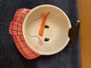 Earthenware Snowman Tidbit Bowl
