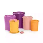 Tupperware Servalier Canister Set Of 5 Accordion Seal NEW Classic Canisters