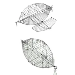 橄欖型打窩籠 深海誘餌籠金屬餌料籠 打窩器 漁具釣魚垂釣黃雞籠
