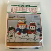 Plastic Canvas Bucilla Snow Family Draftstop Kit Draft Stop Snowmen Draftstopper