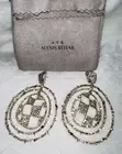 Alexis Bittar Gold Swarovski Crystal PAVE CHECKERBOARD ORBITING DROP Earrings 3”