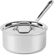 All-Clad 4203 Stainless Steel Tri-Ply Bonded Dishwasher Safe Sauce Pan with Lid/Cookware, 3-Quart, Silver