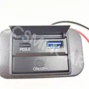 Car Charger Socket Adapter PD Type C Dual USB Ports Power Panel W/Switch Button (for: Smart)