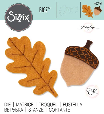 Sizzix Acord & Oak Leaf Bigz Die 1pc by Olivia Rose