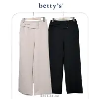 在飛比找momo購物網優惠-【betty’s 貝蒂思】鬆緊高腰造型褲頭落地直筒褲(共二色