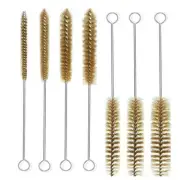 1X(7Pcs Brass Wire Tube Brushes Bottle Brush Set,Wire Brushes for Cleaning8831