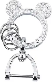 Cute Keychain Accessories, Crystal Rhinestone Keychains for Women, Bling Key Chain Ring Clips for Car Keys, Backpacks Charms