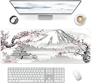 Giecy Mouse Pad, Computer Desk Mat 80 x 30 cm Large Mousepad Desk Pad Mat, XXL Extended Keyboard Mouse Pad Mats Gaming Mousemat Desk Protector Pad for Home Office Laptop (Cherry Blossom)
