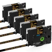 Replace for P-Touch Label Tape Black Compatible with Brother Label Maker Tape...