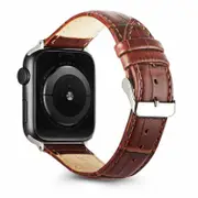 Genuine Leather Wristband For Apple Watch Series 8 /7 /SE /6 /5 /4 /3 /2 /1 Ultra Replacement Wrist Band 38mm 40mm 41mm - Brown